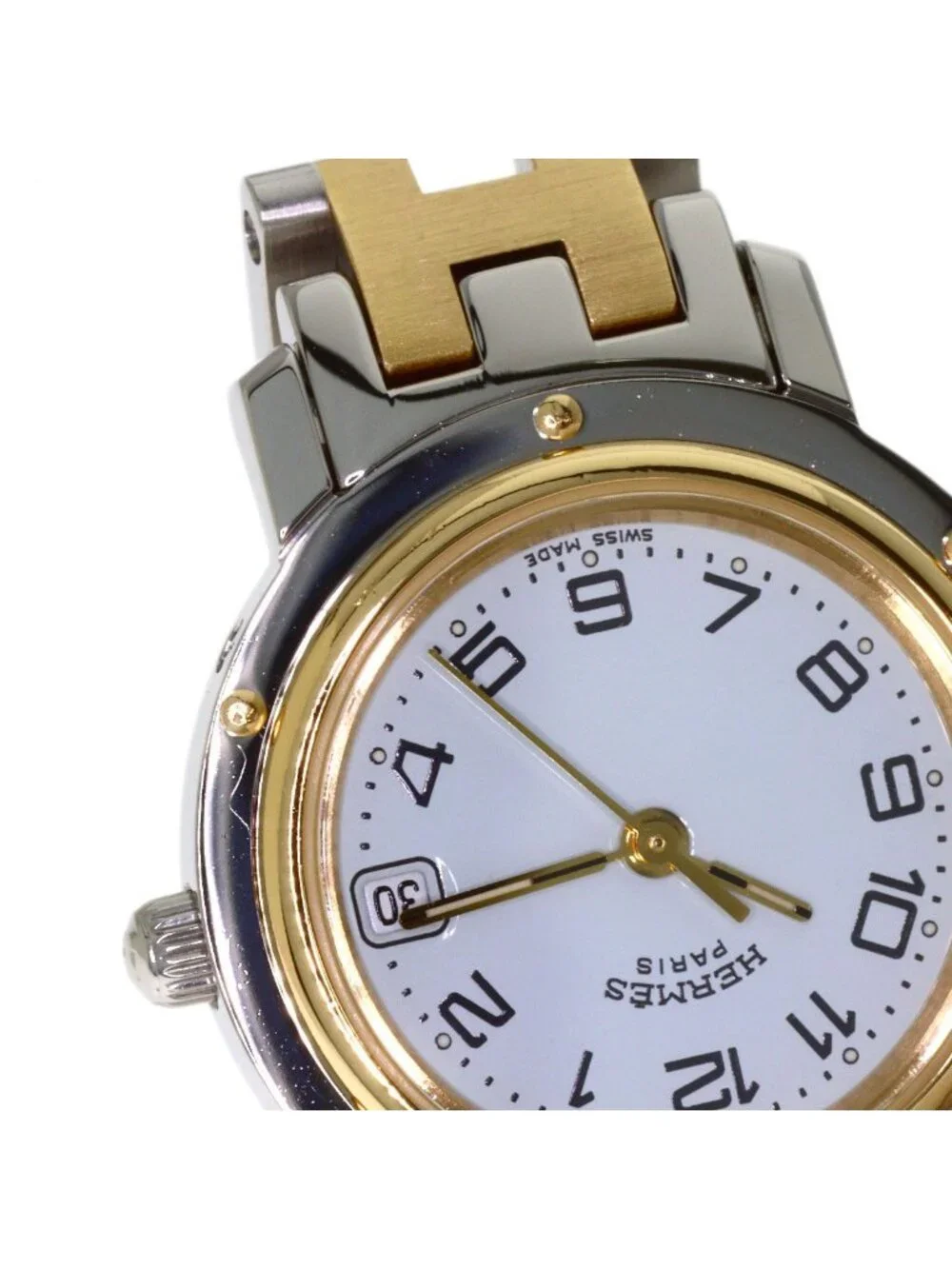 Hermes Clipper SS Watch White